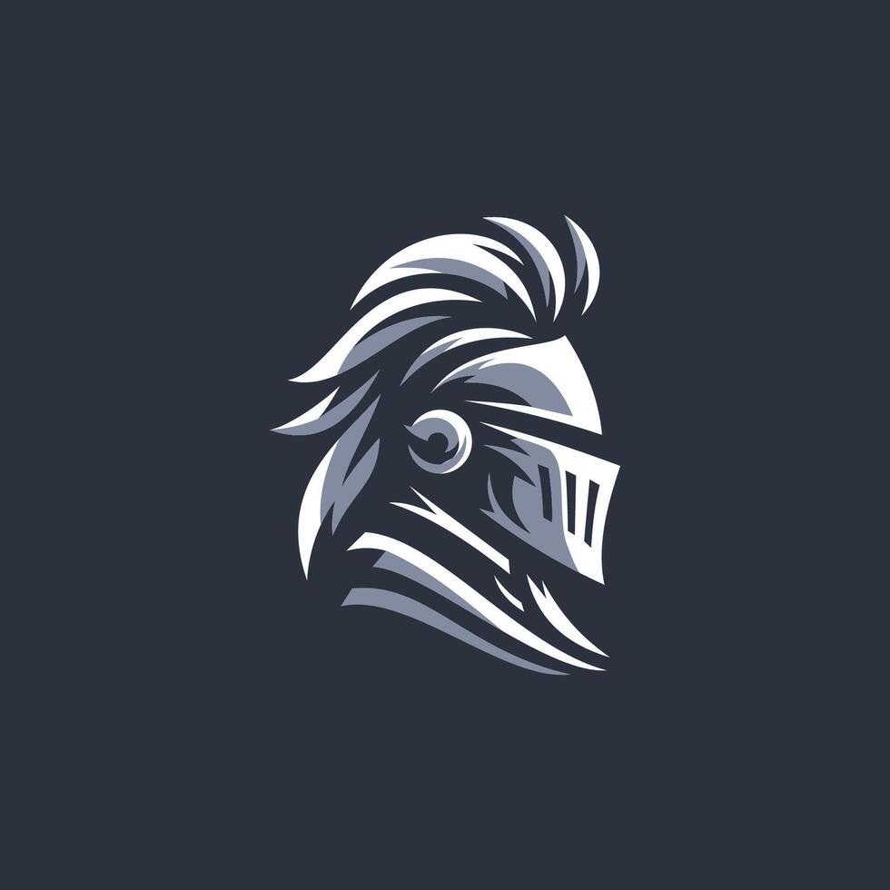 Knight helmet logo, A sleek and modern knight helmet logo design vector