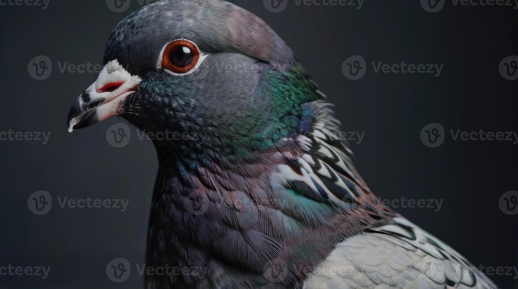 a close up of a pigeon photo