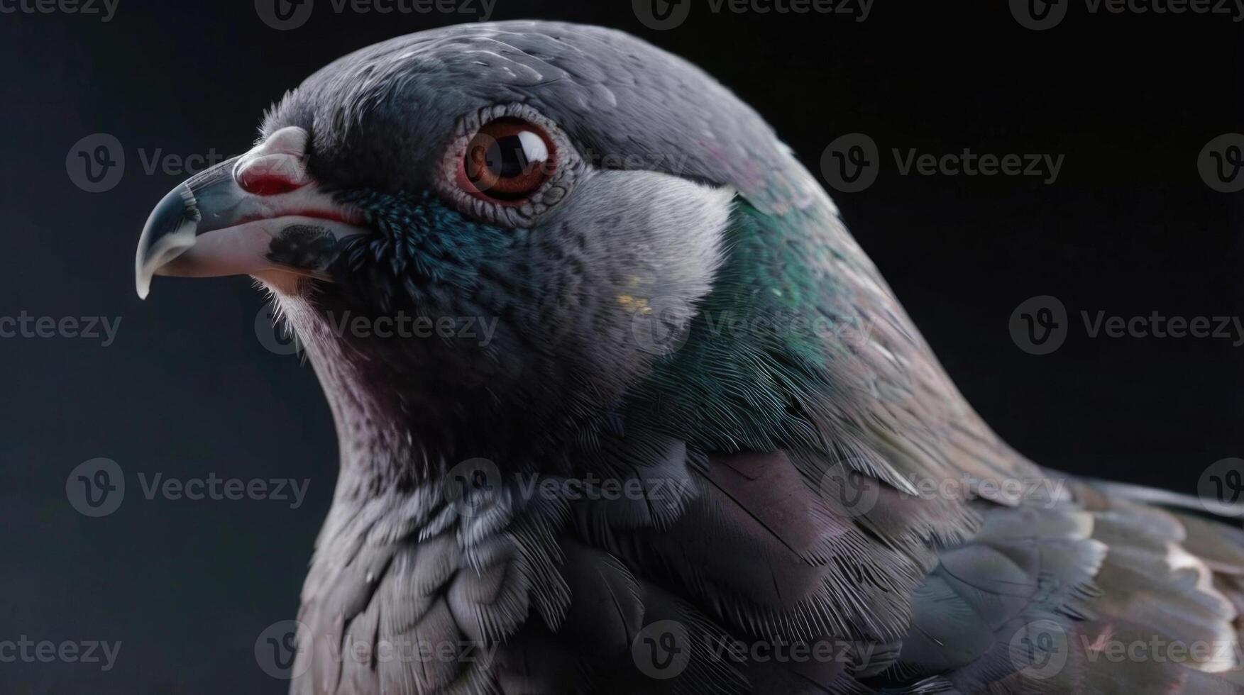 a close up of a pigeon photo