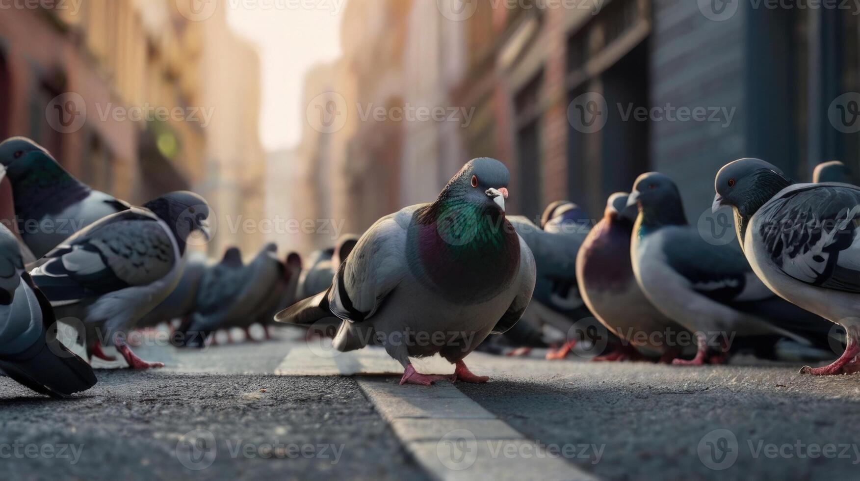 a close up of a pigeon photo