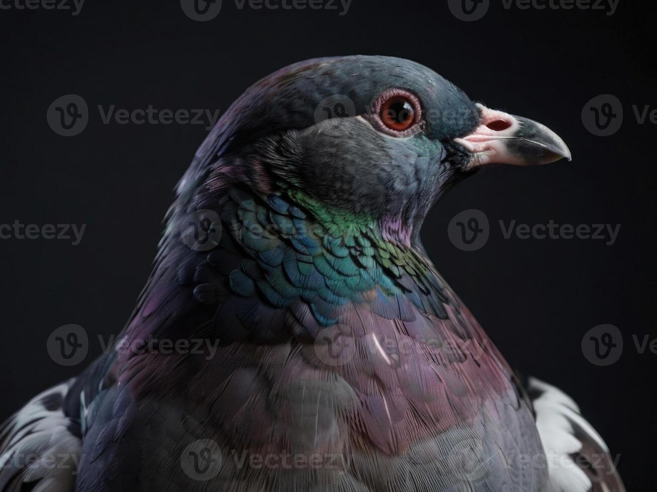 a close up of a pigeon photo