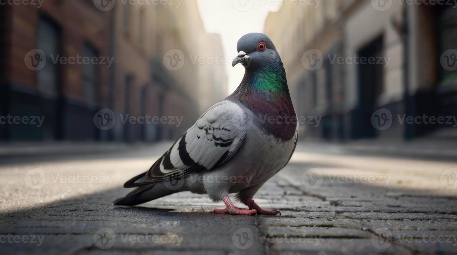 a close up of a pigeon photo