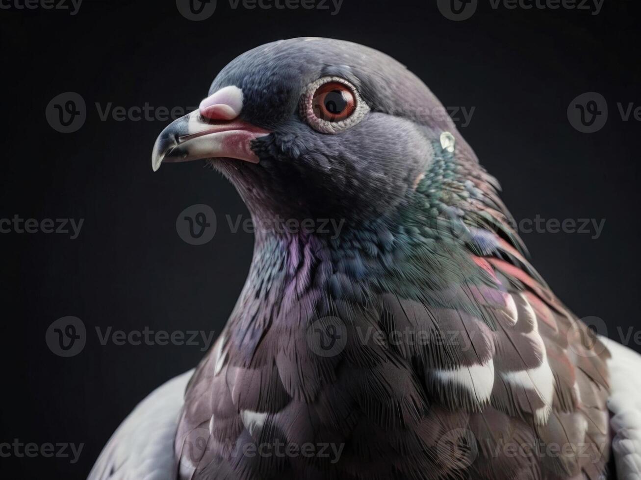 a close up of a pigeon photo