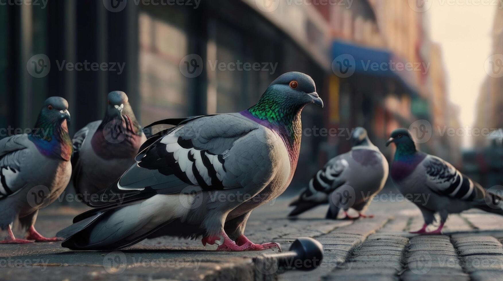 a close up of a pigeon photo