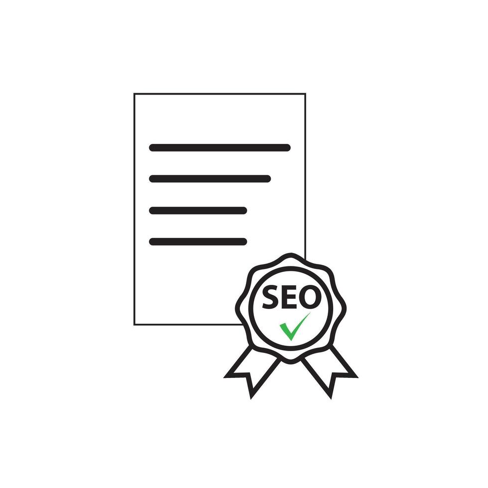 SEO Certificate Line Icon vector