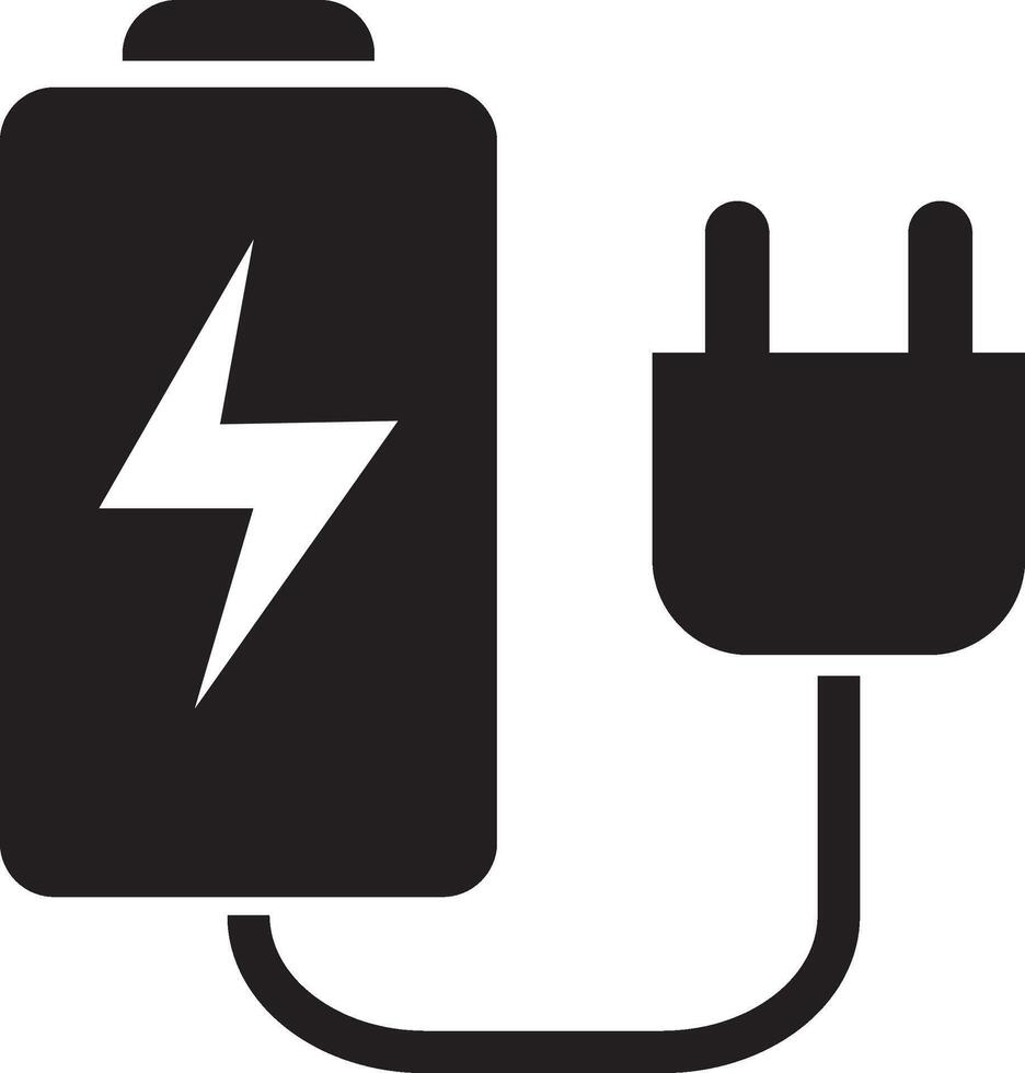 Battery charger icon. Battery charger cable symbol. Linear style sign for mobile concept and web design. Battery charger symbol illustration. vector