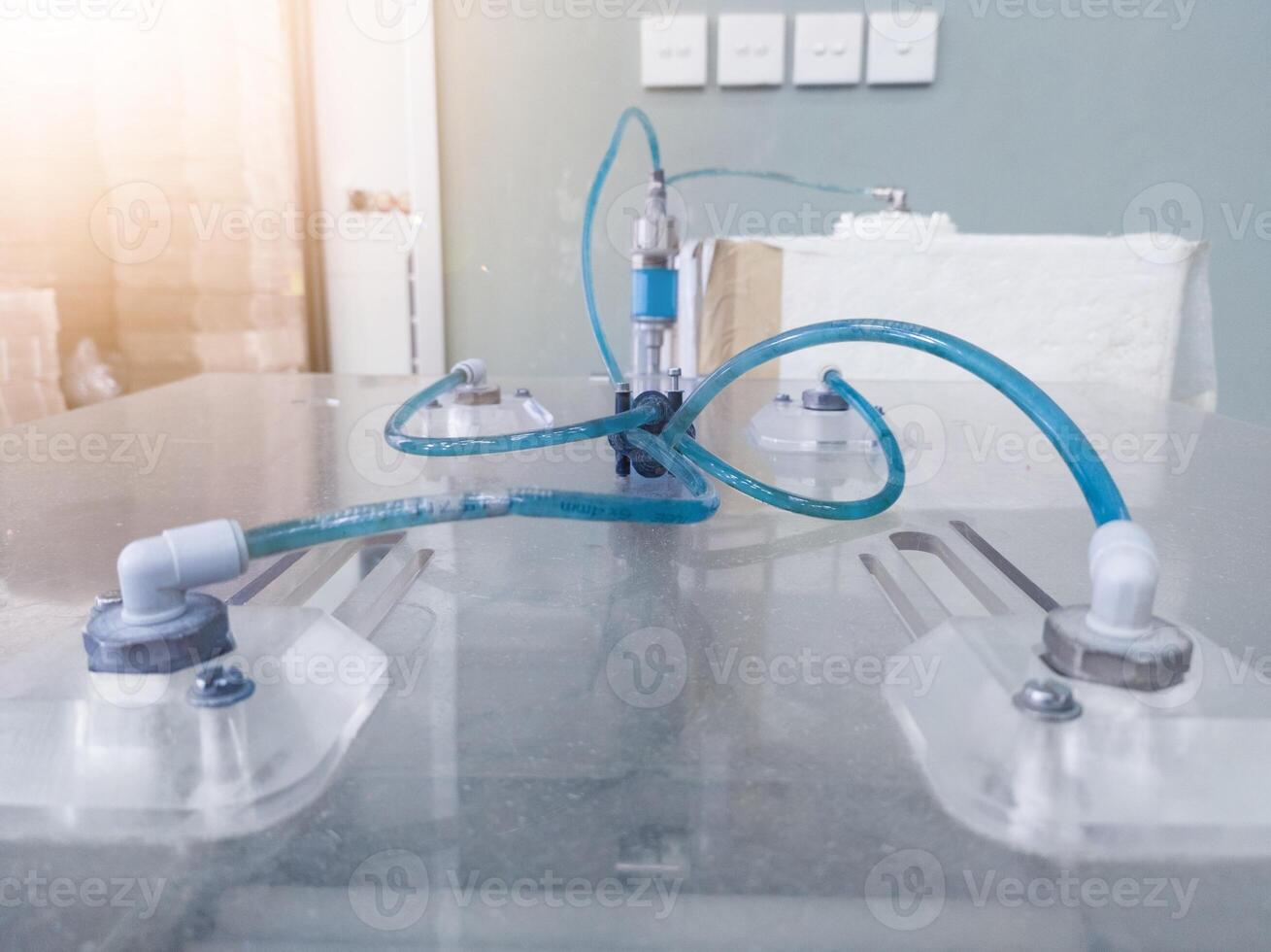 Vaccine sprayer for vaccination equipment hatchery poultry farm, new born chicken vaccine sprayer. photo