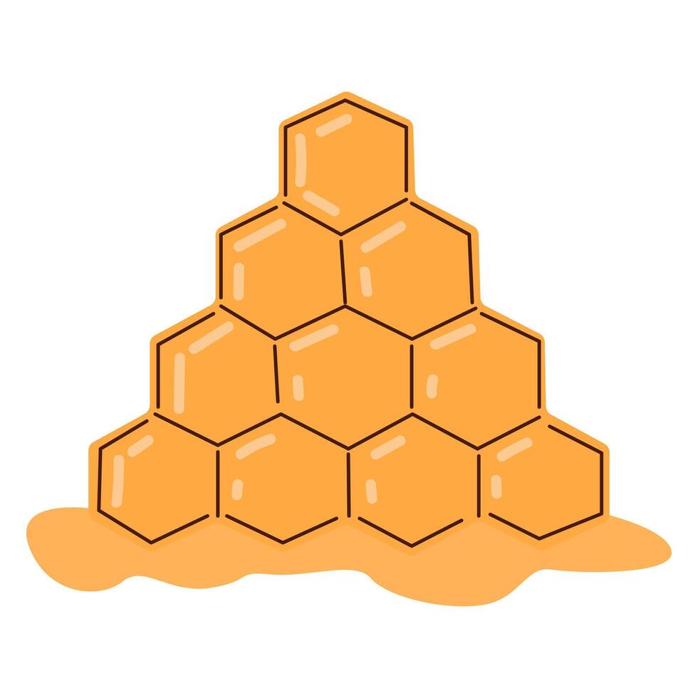 Bee honeycombs are hexagonal. Bee hive. vector