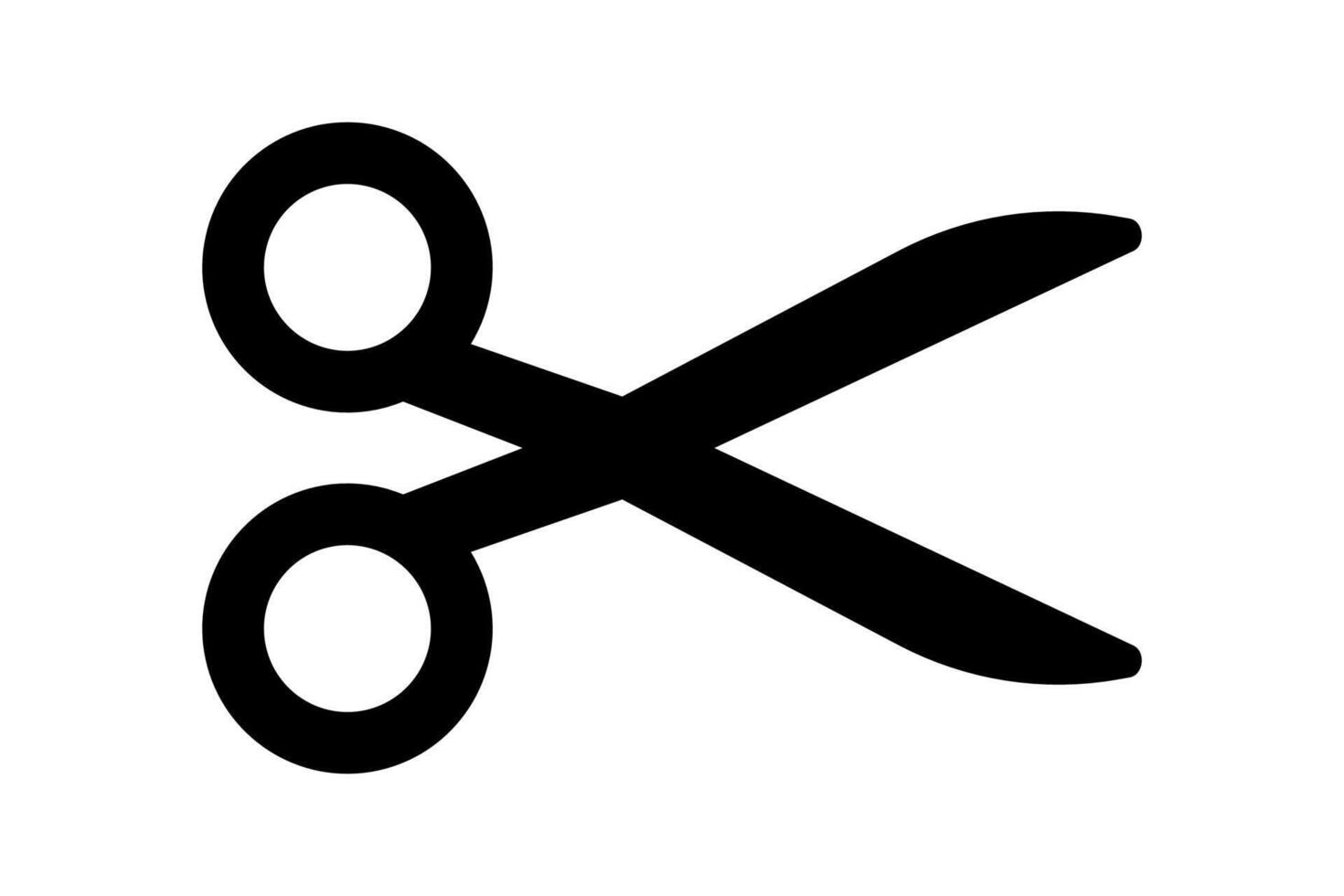 Scissors. Simple silhouette of open scissors. Scissors logo icon. Stock illustration isolated on white background. vector