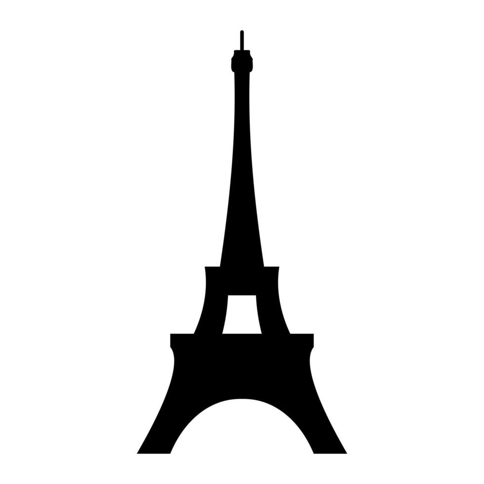 Eiffel tower in Paris, famous tourist sight, symbol and attraction in France, Europe, , illustration in black and white color, isolated on white background vector