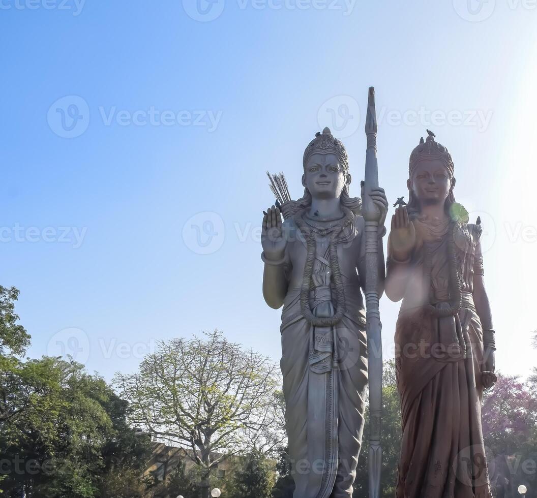 Big statue of Lord Sita Ram near Delhi International airport, Delhi, India, Lord Ram and Sita big statue touching sky at main highway Mahipalpur, Delhi photo