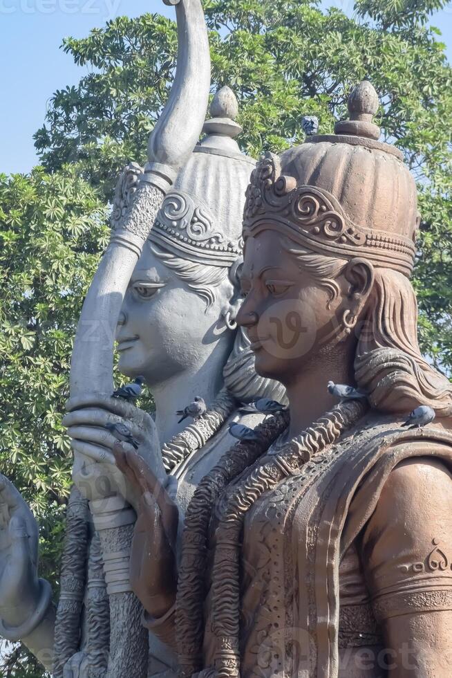 Big statue of Lord Sita Ram near Delhi International airport, Delhi, India, Lord Ram and Sita big statue touching sky at main highway Mahipalpur, Delhi photo