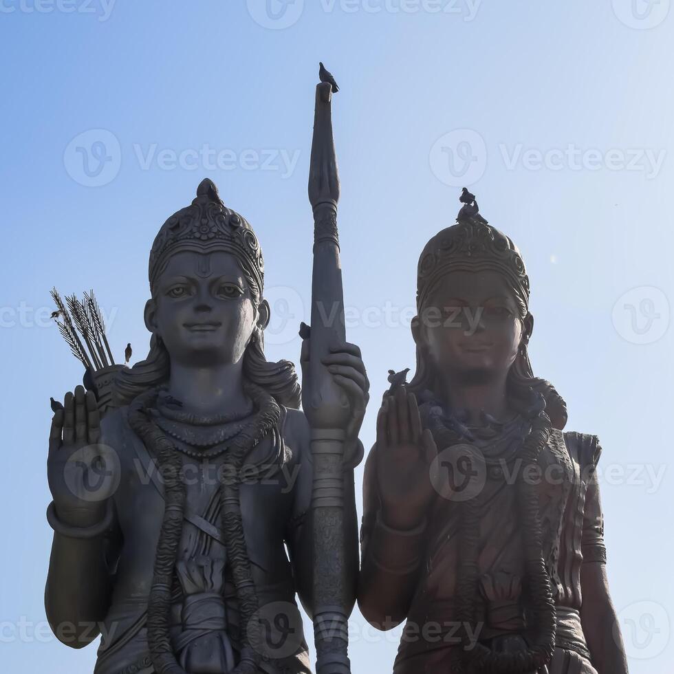 Big statue of Lord Sita Ram near Delhi International airport, Delhi, India, Lord Ram and Sita big statue touching sky at main highway Mahipalpur, Delhi photo