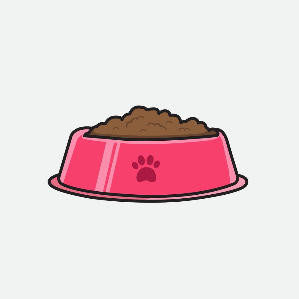 illustration Pet Bowl. design Feed Bowl. Pet Feed Bowl Cartoon design illustration and icon for website, digital and print vector