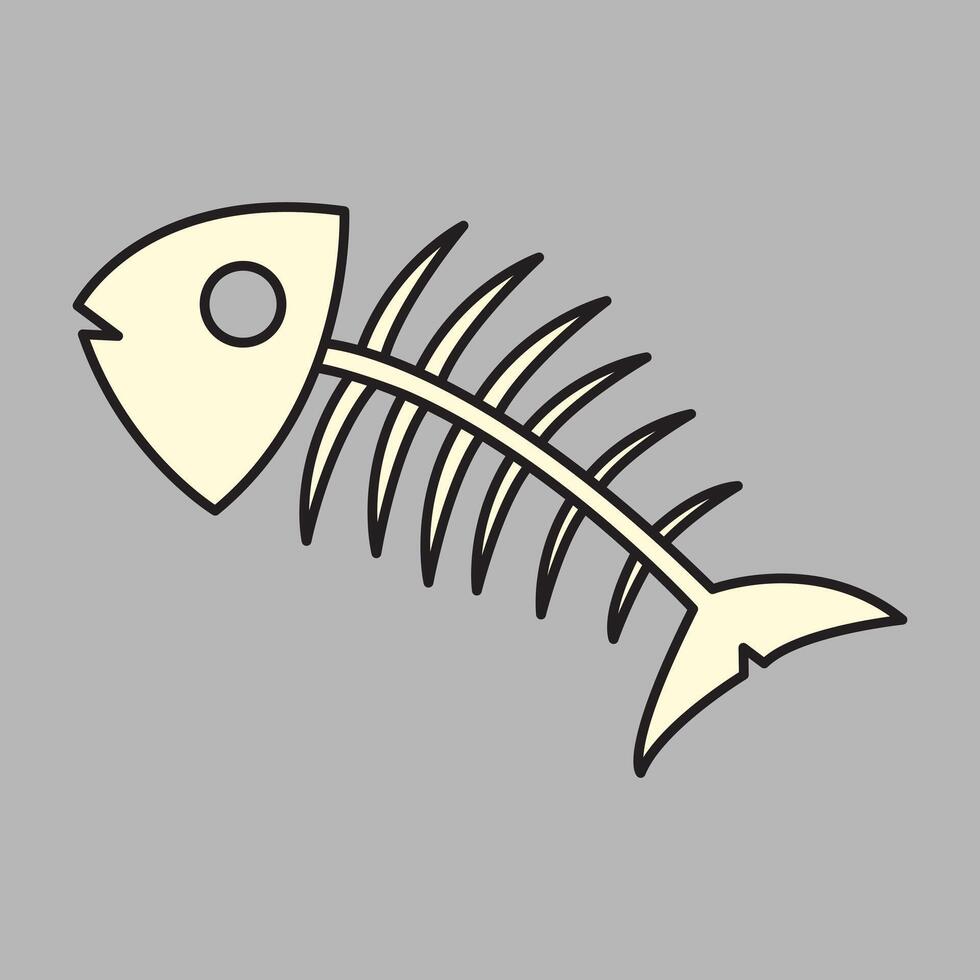 illustration Fish Bone. design Pet Bone. Pet Fish Bone cat Cartoon design illustration and icon for website, digital and print vector