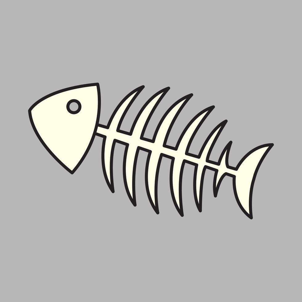 illustration Fish Bone. design Pet Bone. Pet Fish Bone cat Cartoon design illustration and icon for website, digital and print vector