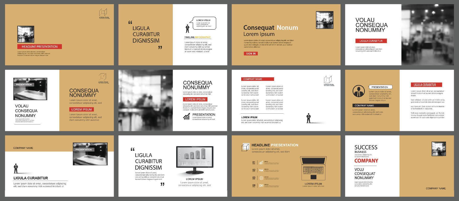 Presentation and slide layout background. Design brown color modern theme template. Use for keynote, presentation, slide, leaflet, advertising, template. vector