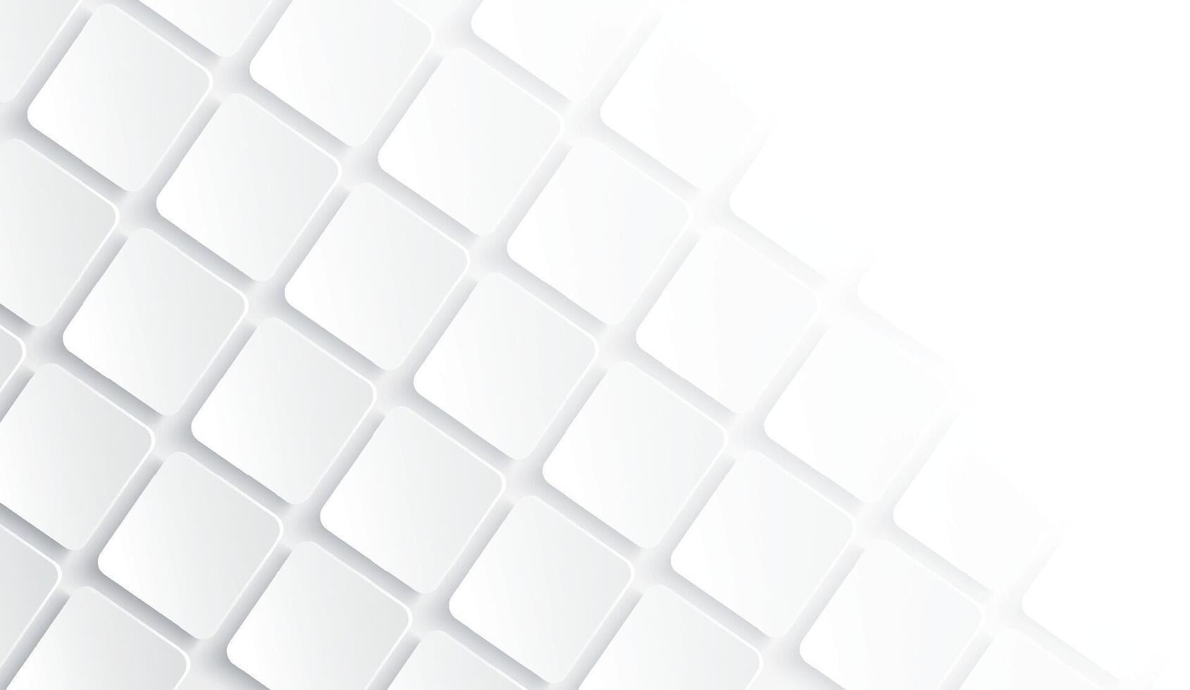 White geometric square background in paper art style. Cover and banner Illustration. vector