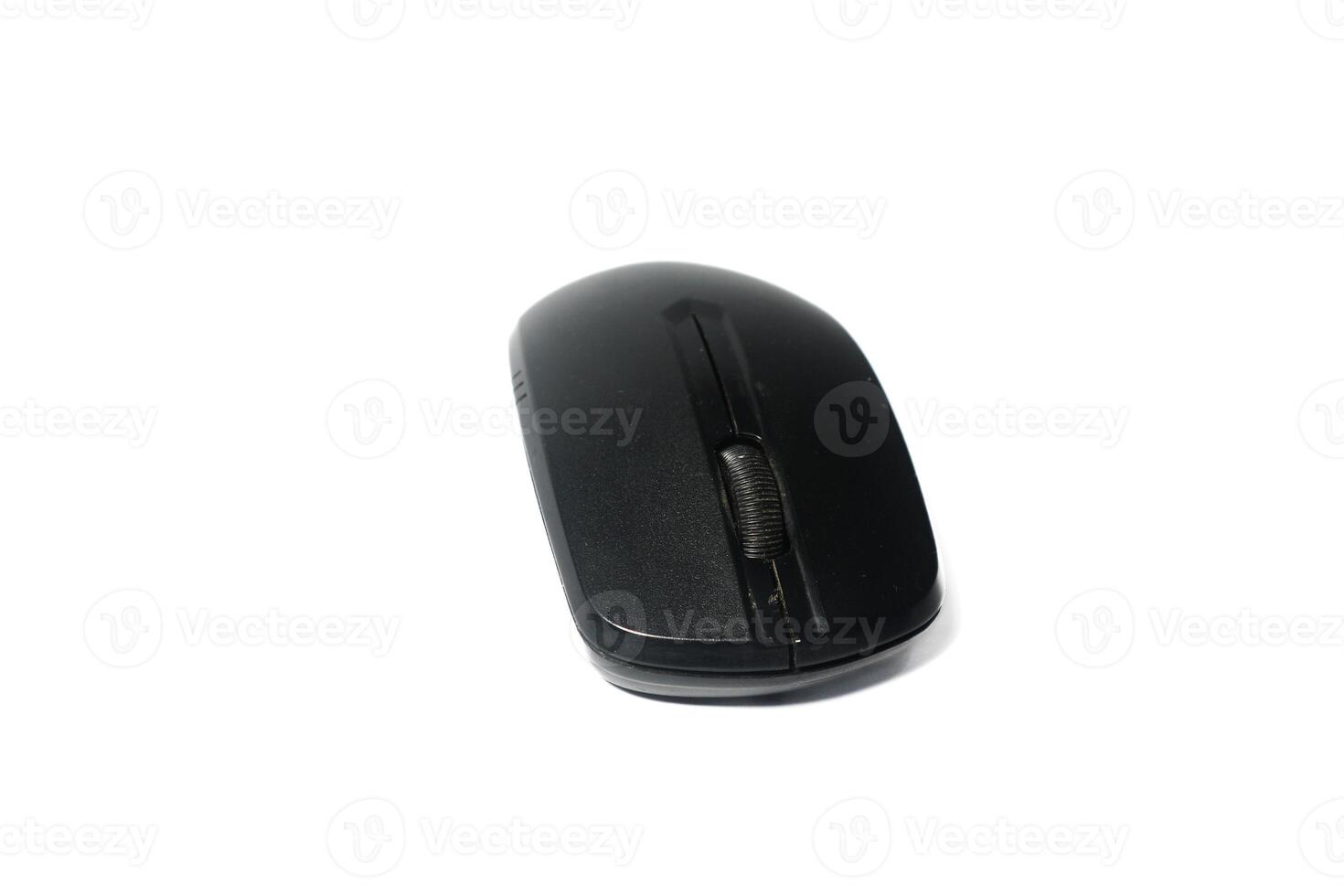 Computer mouse isolated on white background. Black computer mouse photo
