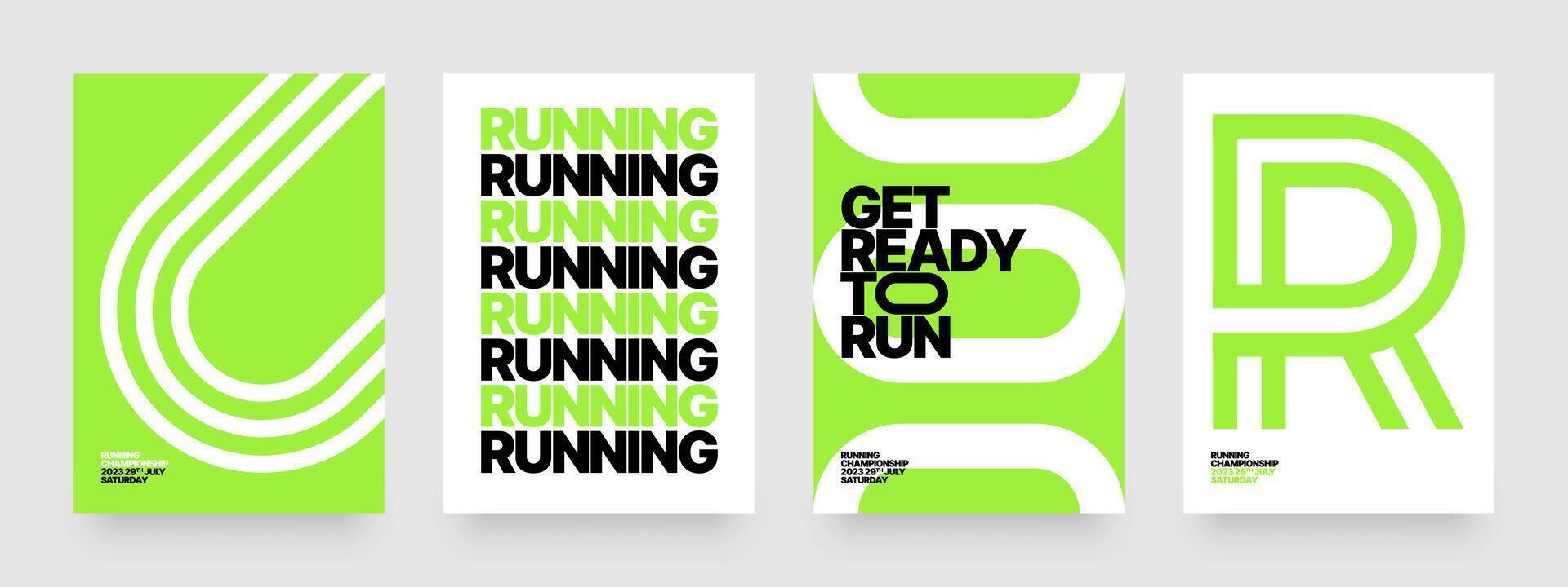 layout template design for run, championship or sports event. Poster design with abstract running track on stadium with lane. Design for flyer, poster, cover, brochure, banner or any layout. vector