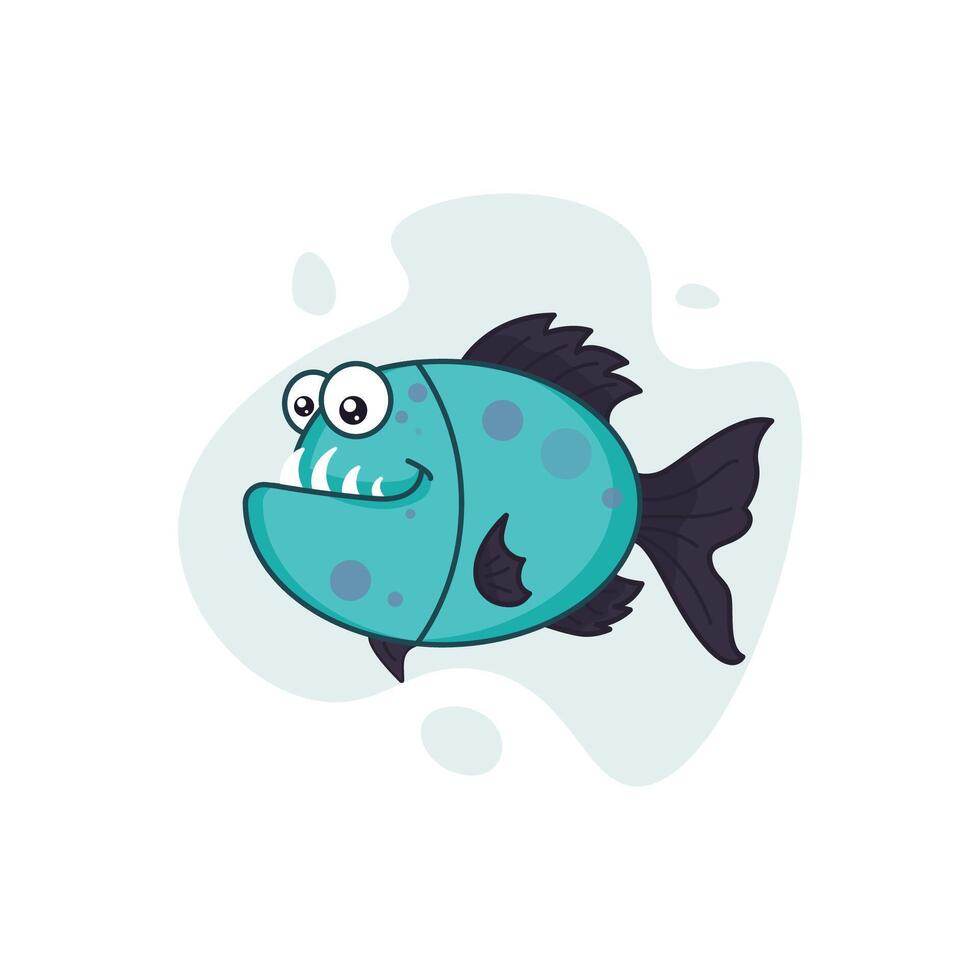 piranha animals design concept illustration vector