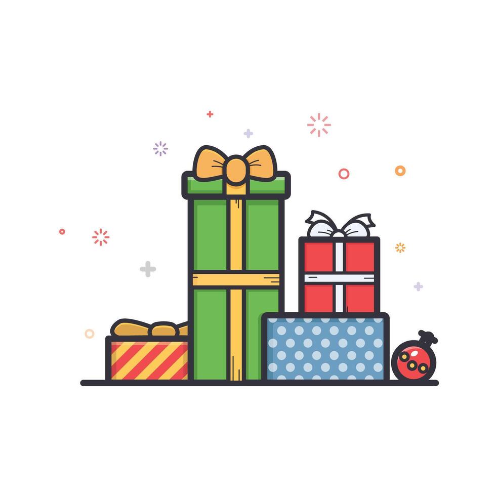 christmas gift boxes and happy new year design vector