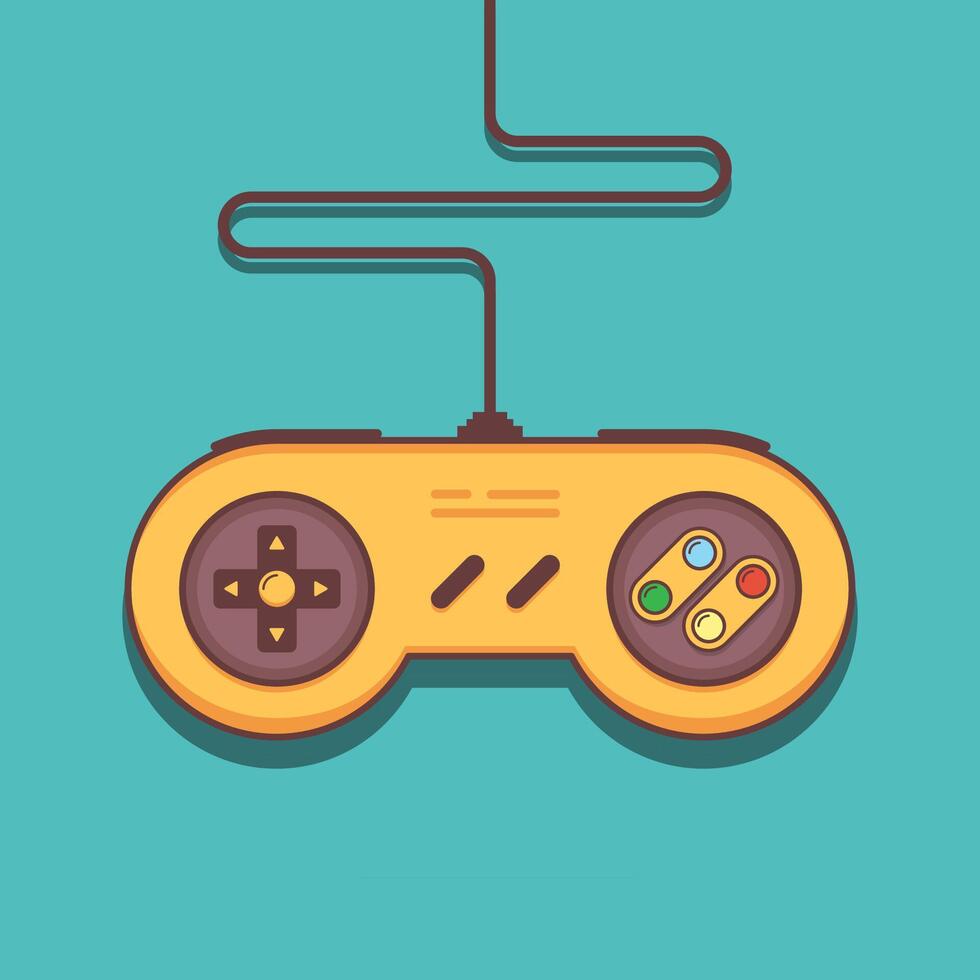 console computer items garish flat design illustration vector