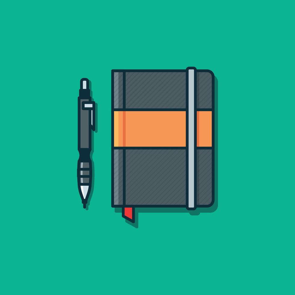 illustration of a set of pencils and notebook vector