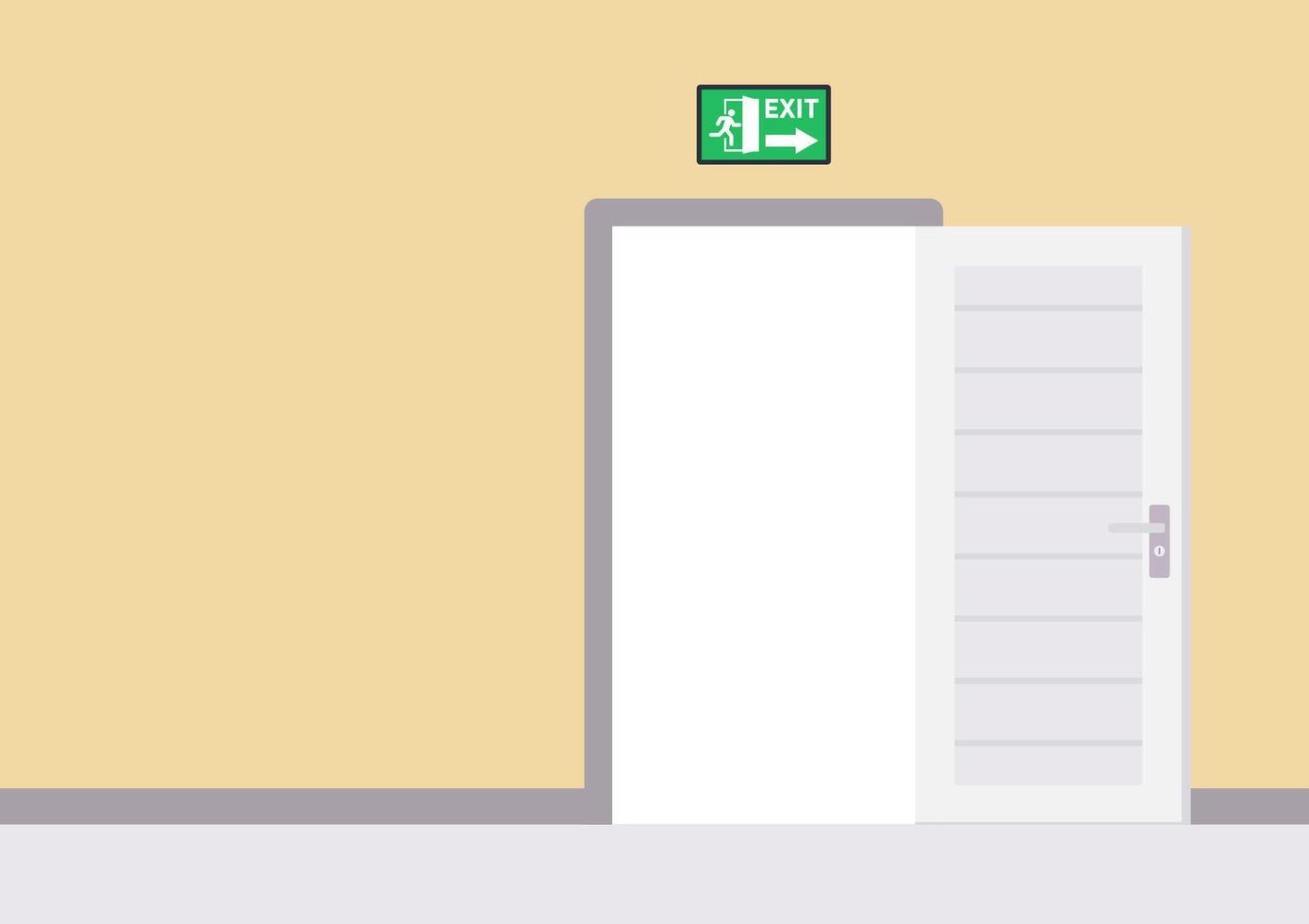 Exit door . free space for text. wallpaper. background. fire door . vector
