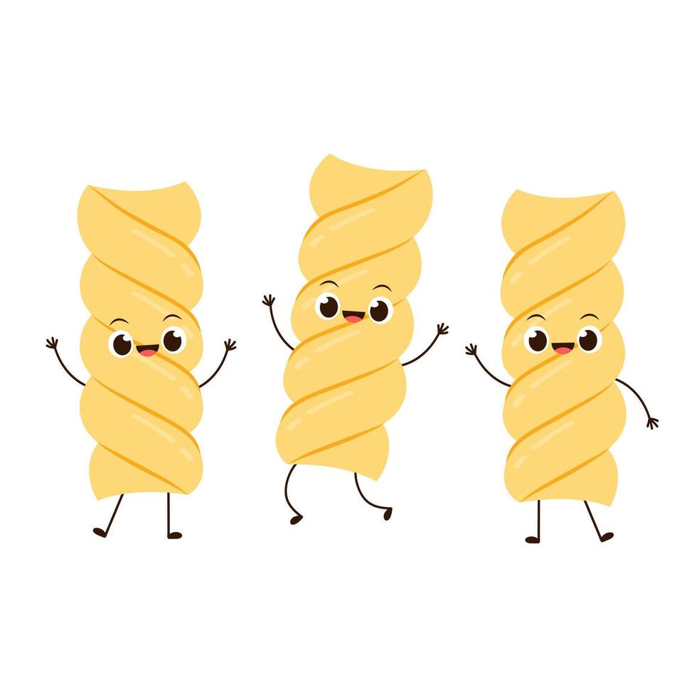 Pasta noodles character design. Pasta noodles on white background. vector