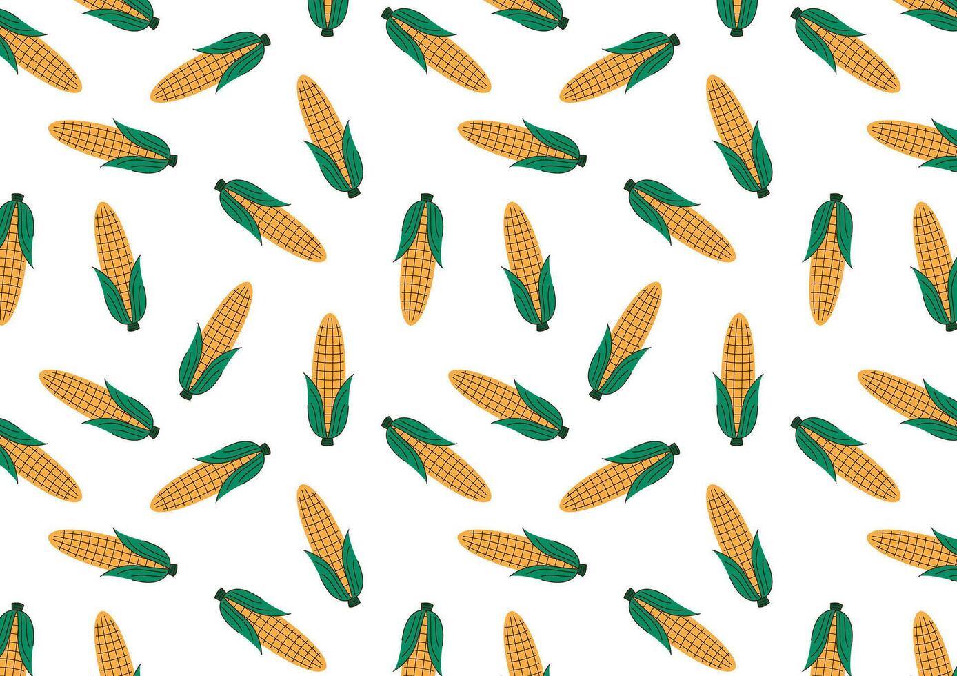 Corn . Corn pattern wallpaper. Corn on white background. vector
