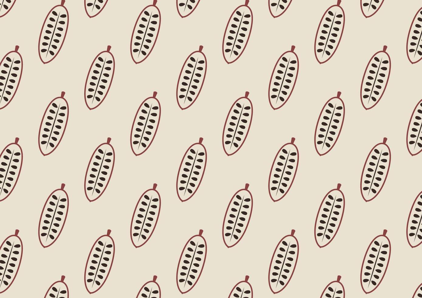 Cocoa beans pattern. vector