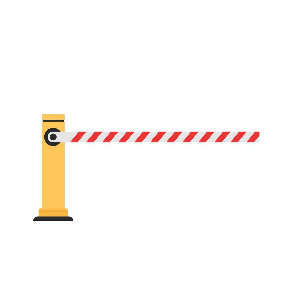 Stop sign . Closed automatic barrier on white background. illustration. vector