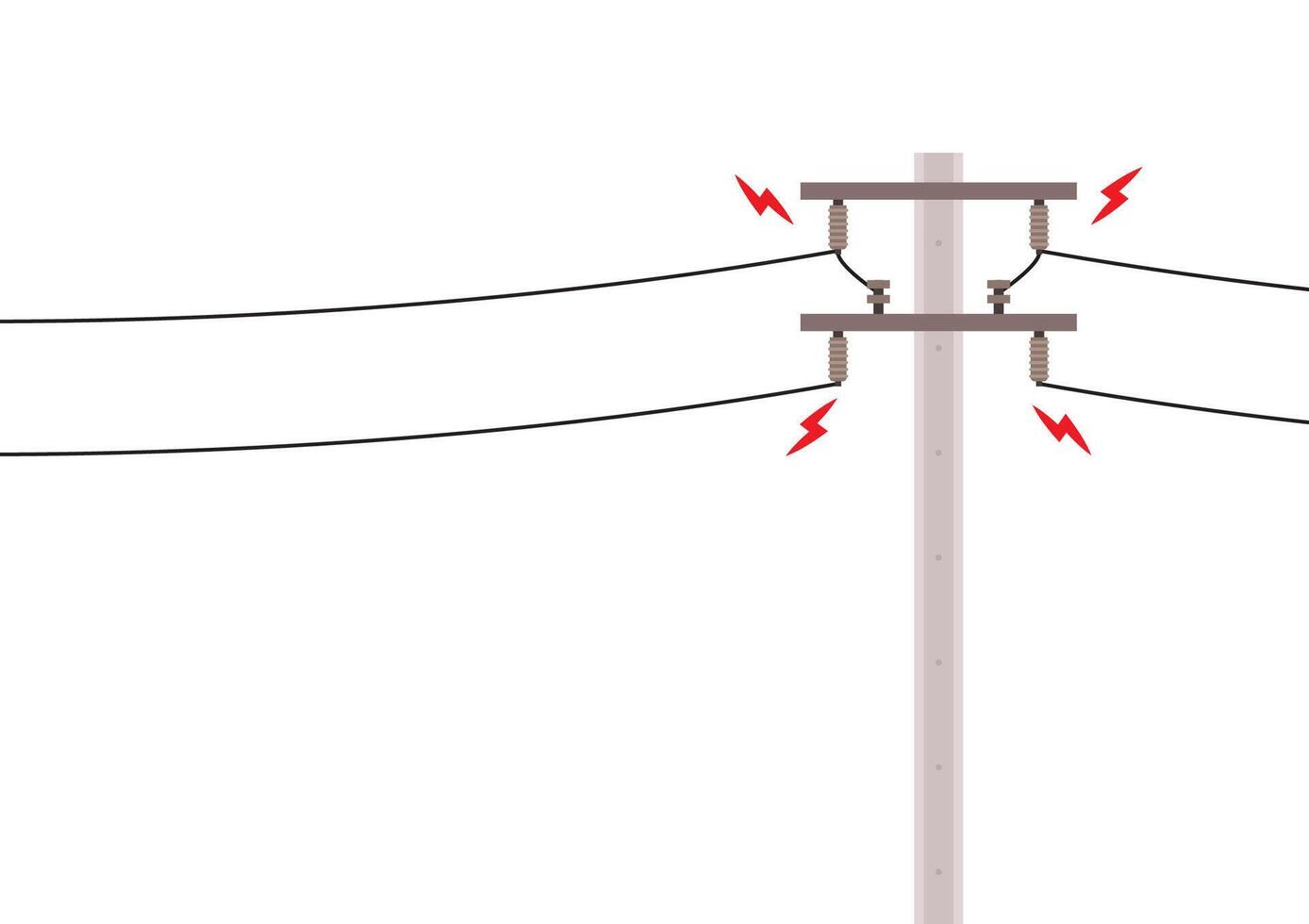 Electric pole . electric pole on white background. free space for text. copy space. vector