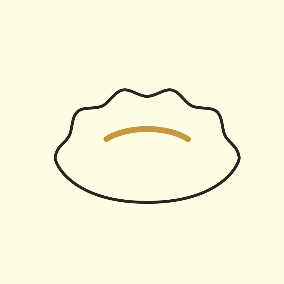 Gyoza . Hot dumplings and chopsticks on white background. Steamed dim sum or bun illustration for restaurant logo. Asian food icon for Japanese. vector