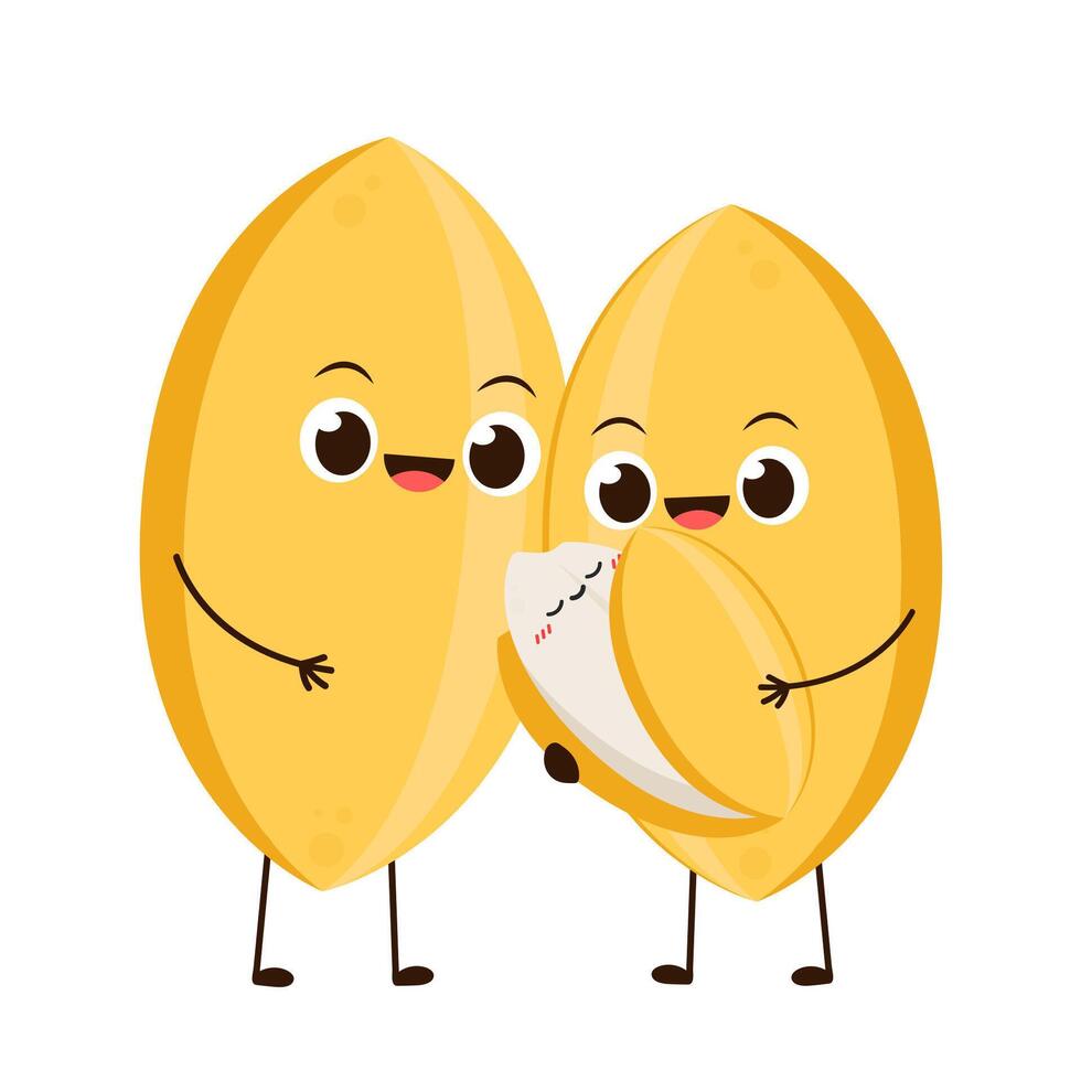 Rice character design. rice on white background. Paddy . vector