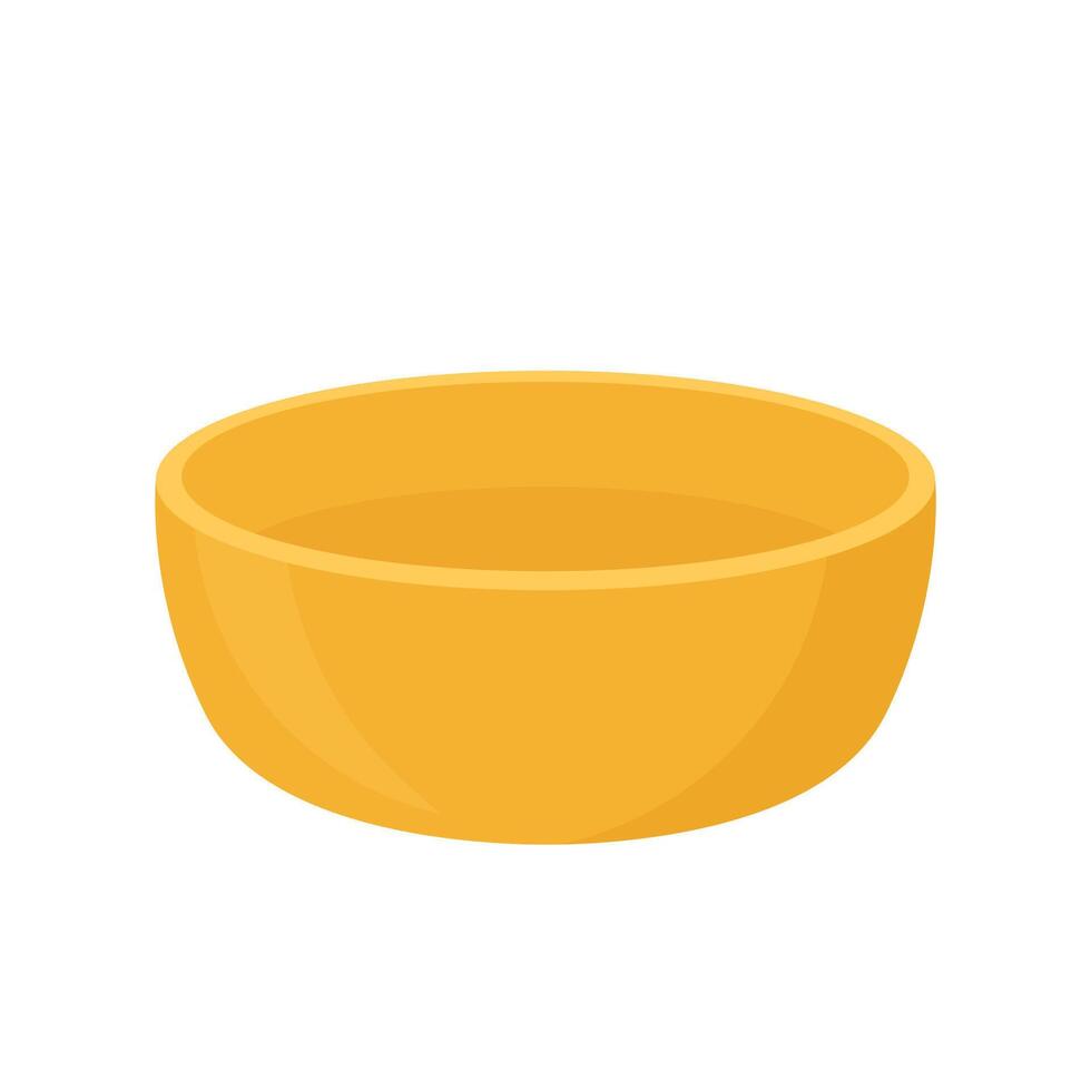 Yellow Bowl. Bowl on white background. bowl . vector