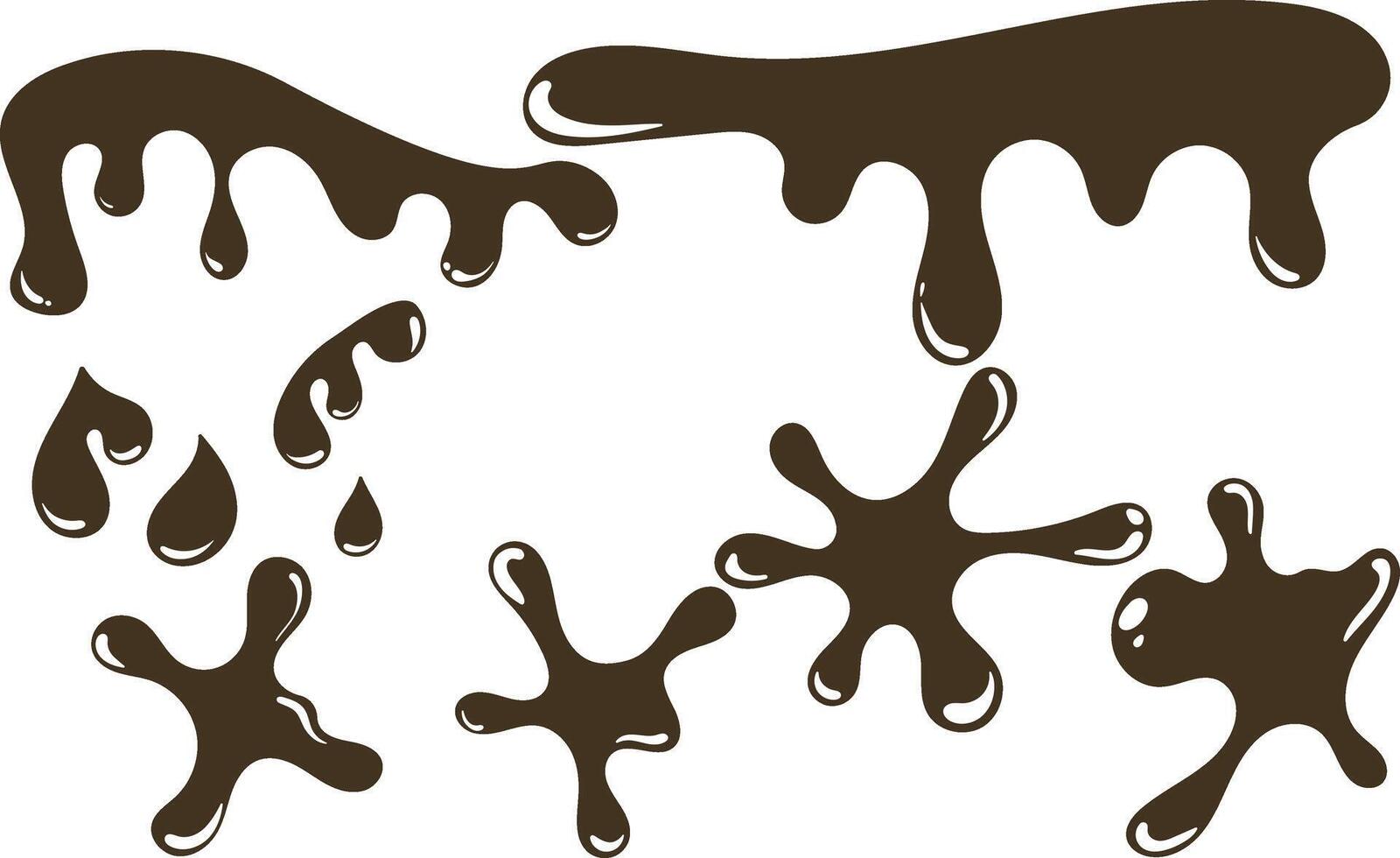 Set of chocolate drops and blots vector
