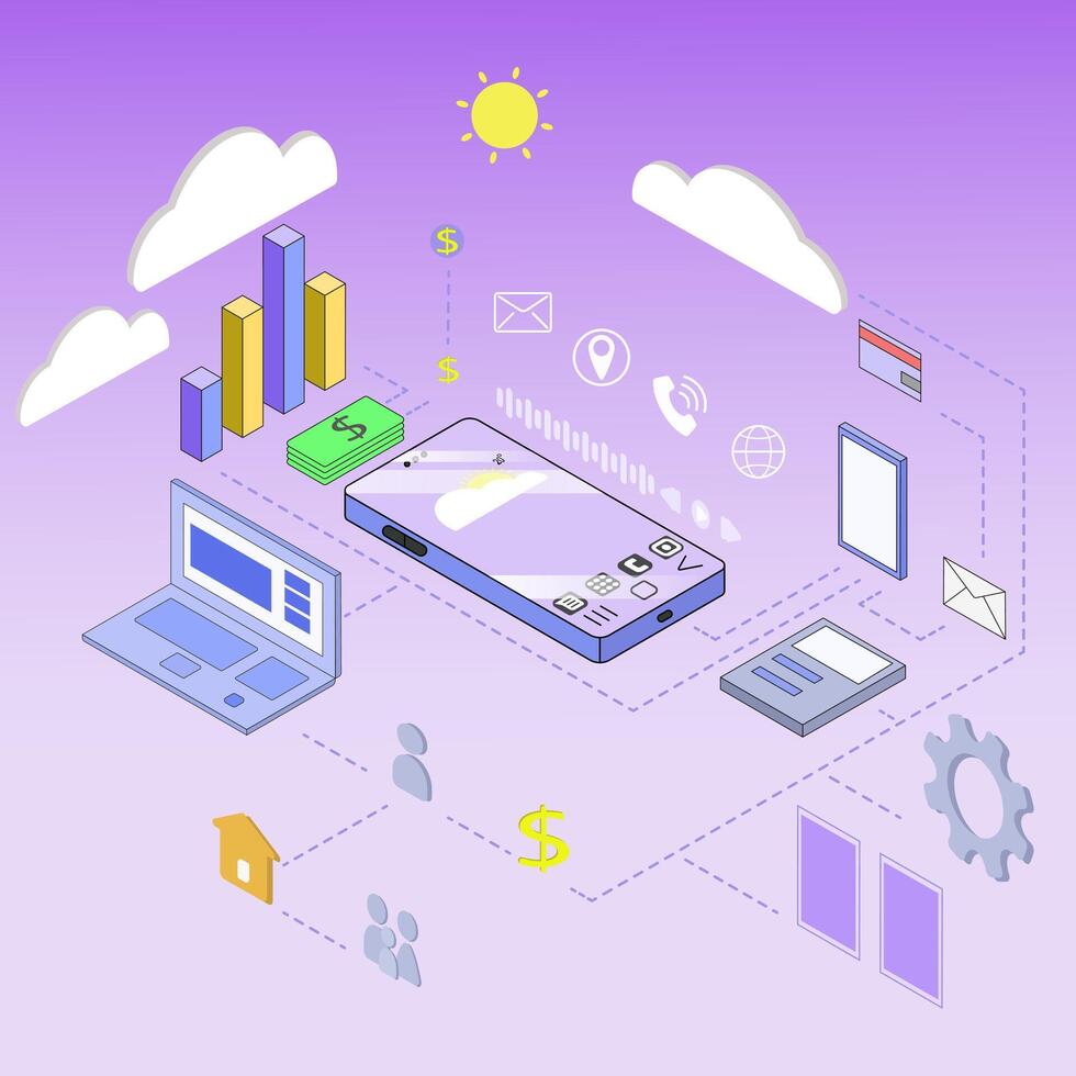 Isometric infographic design with icon vector