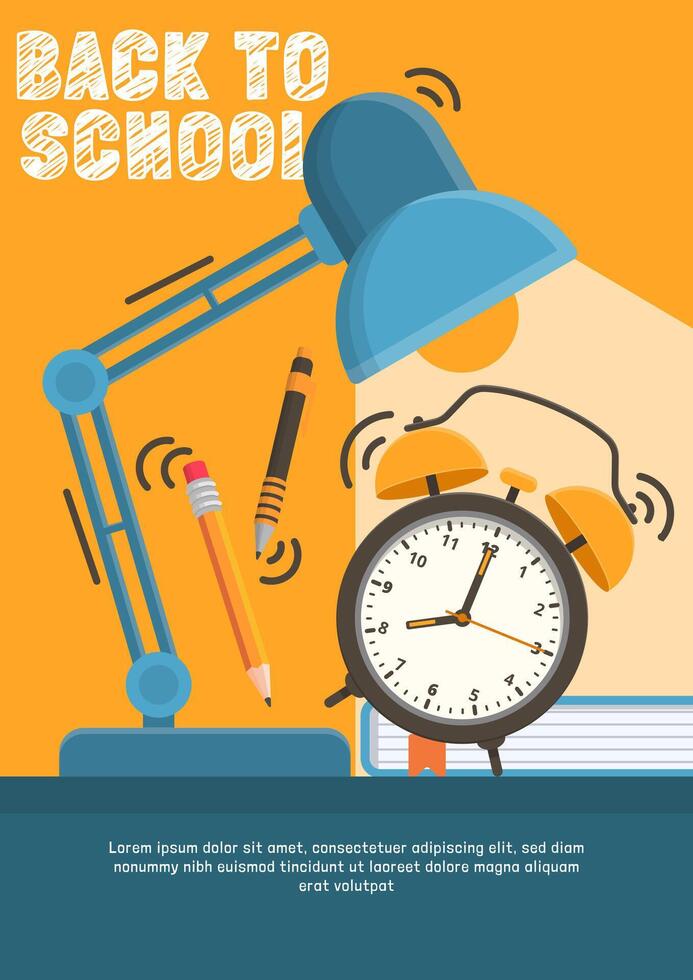 Back to school banner with school items and elements. vector