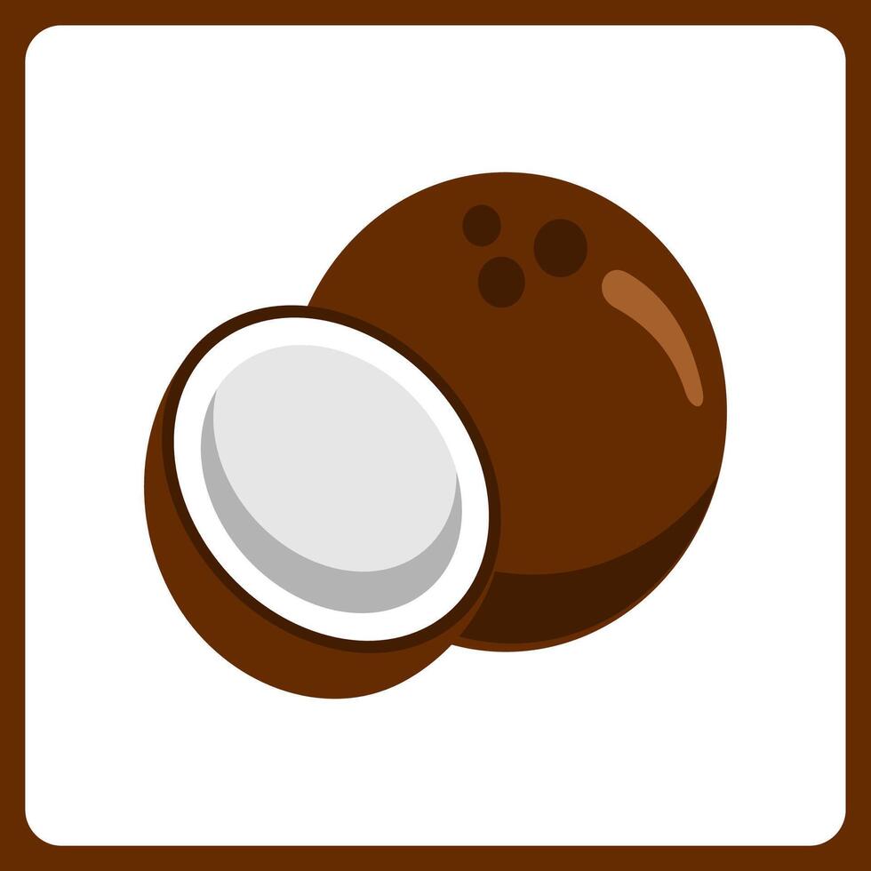coconut fruit healthy. food fruit icon concept isolated . flat cartoon style vector