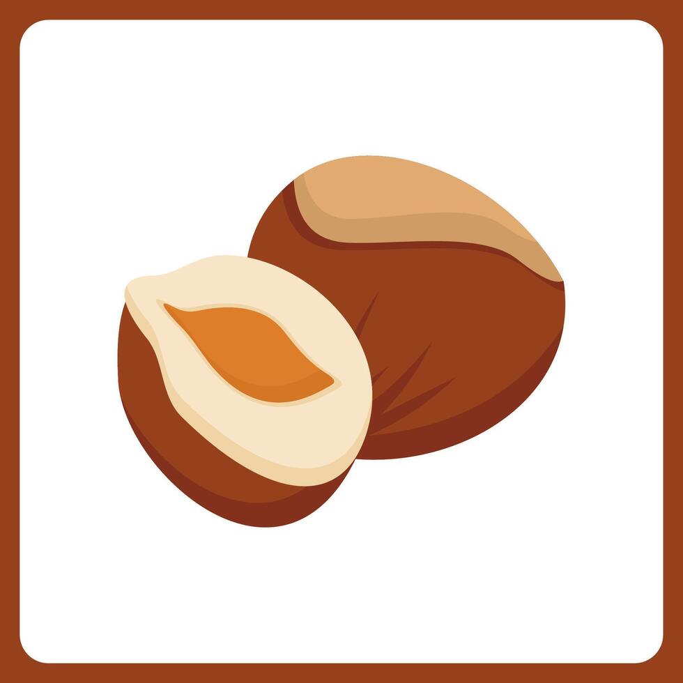 hazelnut fruit healthy. food fruit icon concept isolated . flat cartoon style vector
