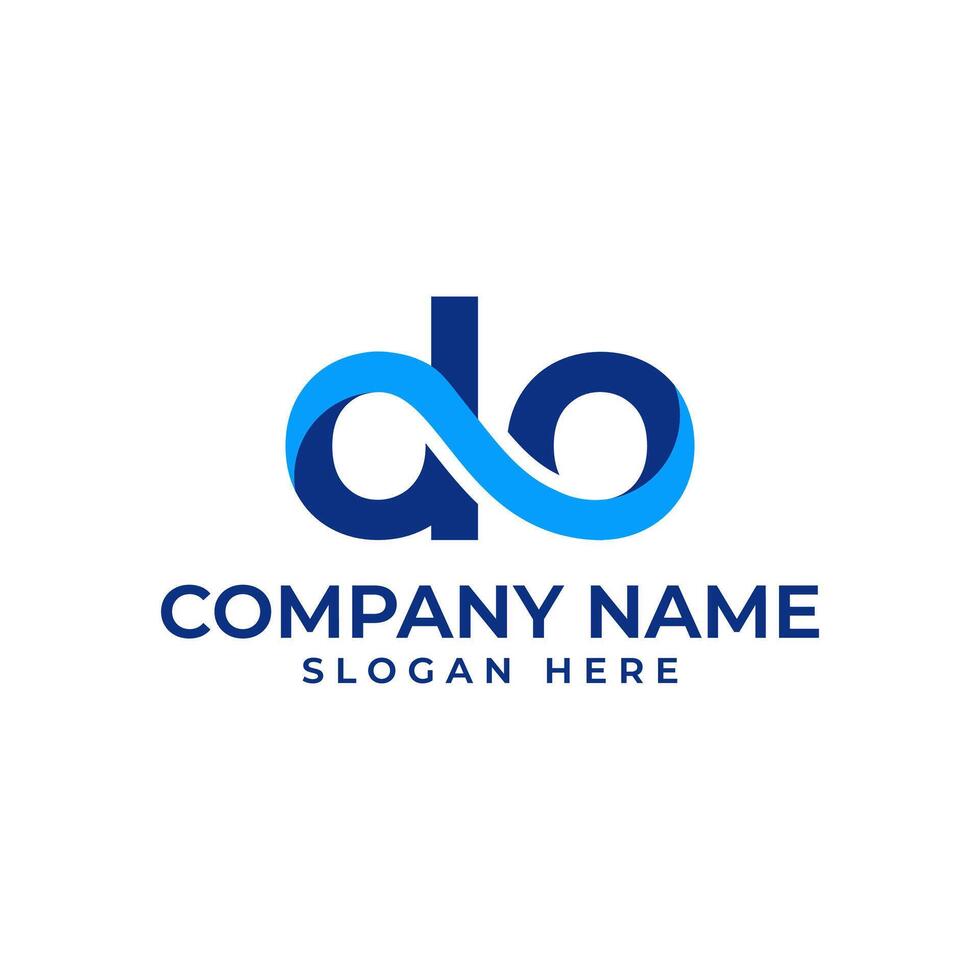 DO initial lettermark with the connected letter DO by the infinity sign in minimalist and modern style vector