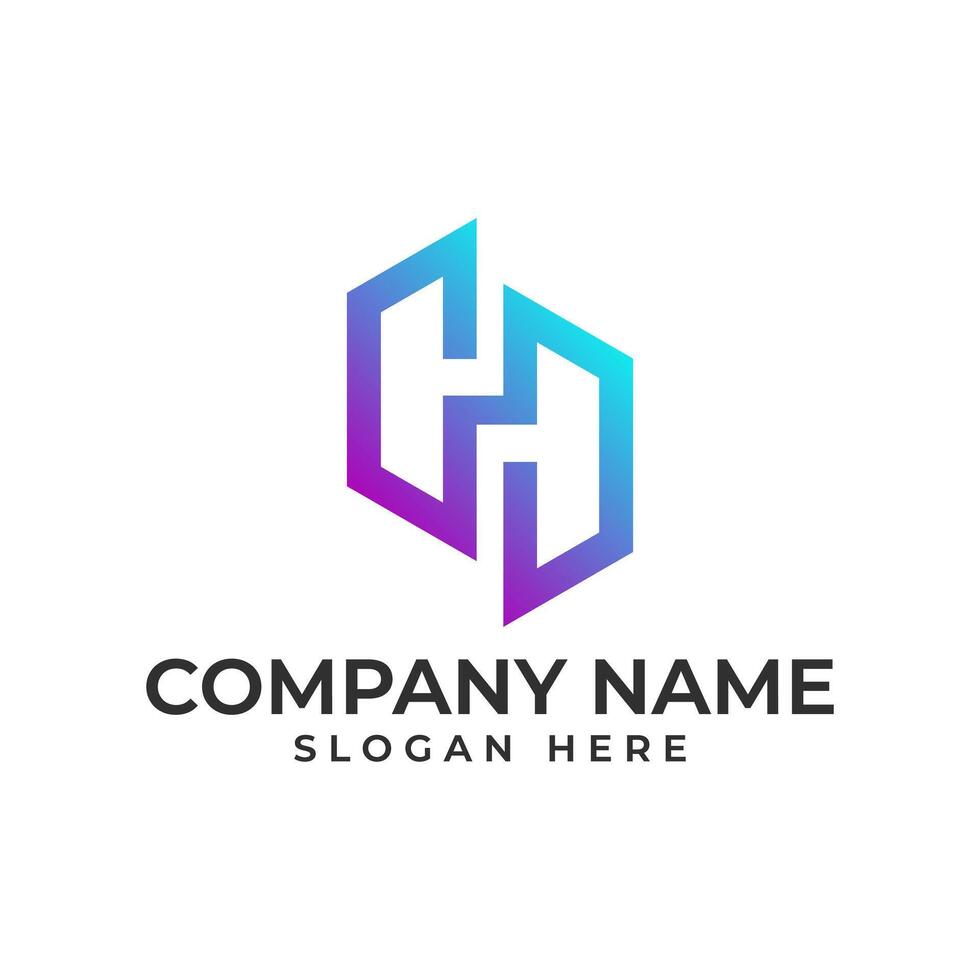 GH initial lettermark in modern and minimalist style vector
