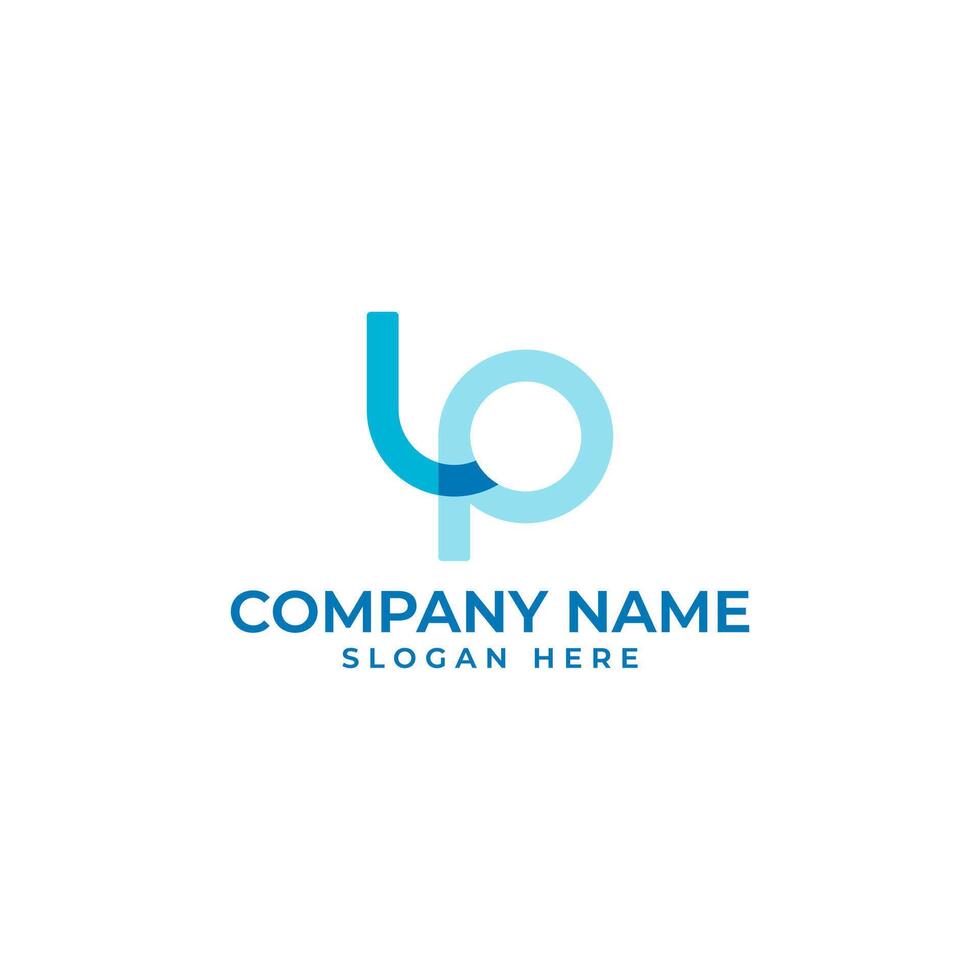 LP initial lettermark with the letter L connect to the letter P to represent releationship and togetherness vector