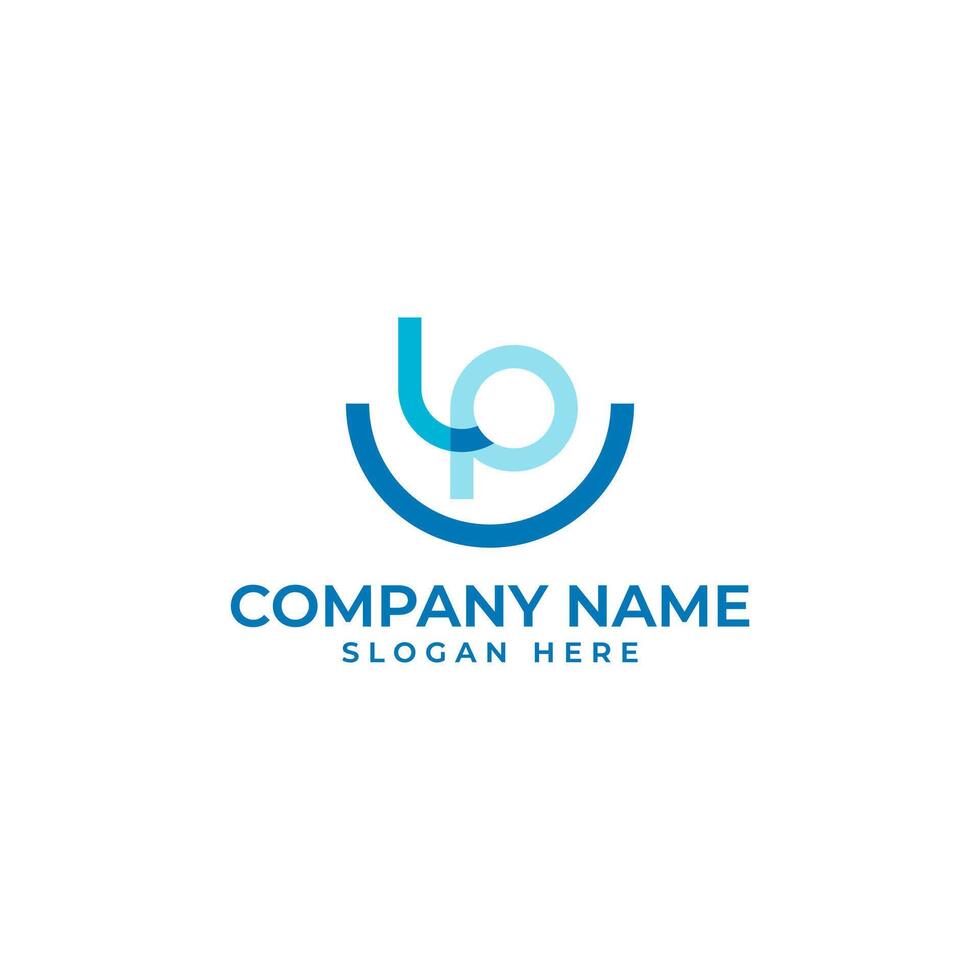 LP initial lettermark with the letter L connect to the letter P to represent releationship and togetherness and the smile to represent happy and dental vector
