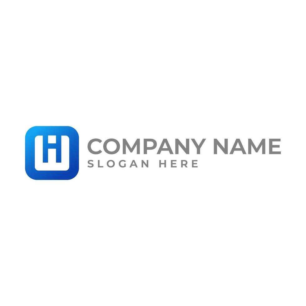 Modern WHI initial lettermark in square shape with modern and minimalist style vector