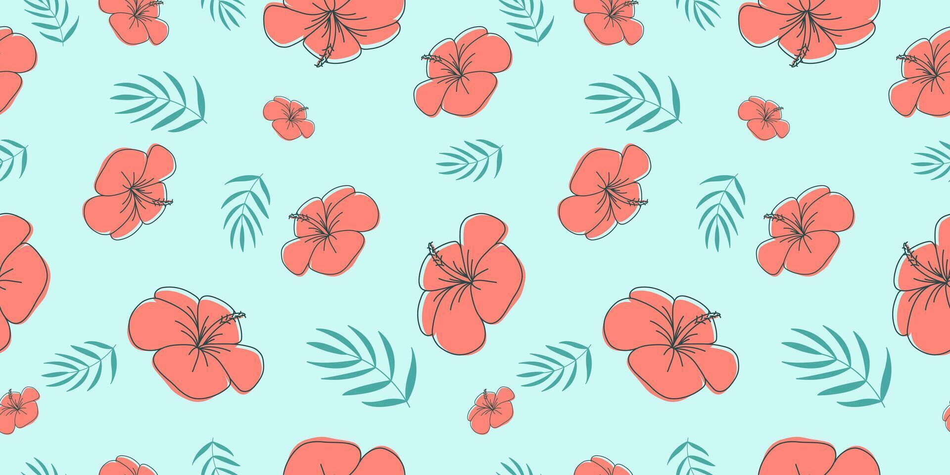 Seamless pattern with summer elements on blue background for fabric, drawing labels, print on t-shirt, wallpaper of children's room, vacation, holiday or summer design. vector