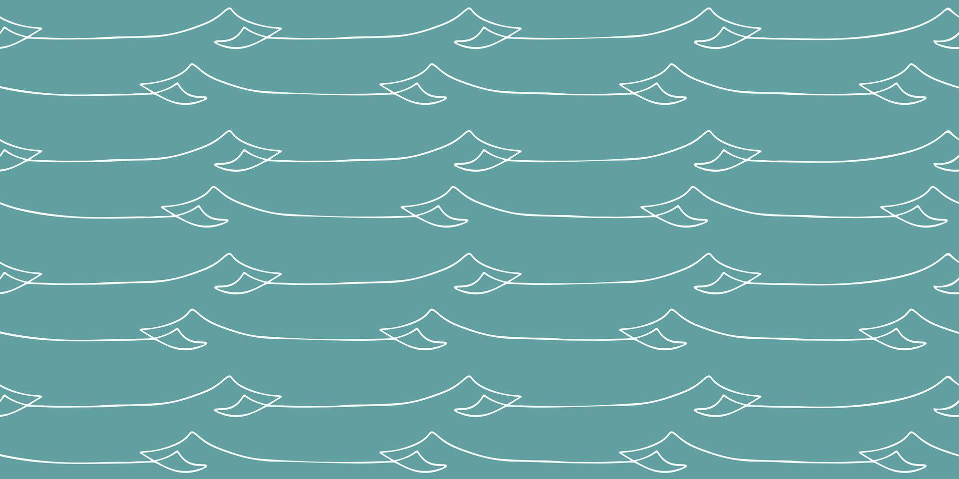 Seamless wave pattern drawn with one continuous line. Line art loopable pattern for invitations, cards, print on fabric, wallpapers, scrapbooking, wrapping paper and textile products. vector