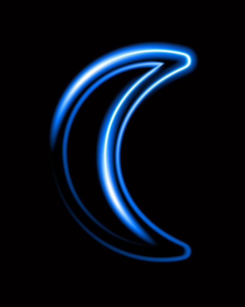 illustration of moon with neon effect. vector